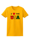 I Love Heart the USA Womens T-Shirt-Womens T-Shirt-TooLoud-Gold-X-Small-Davson Sales