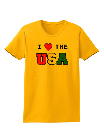 I Love Heart the USA Womens T-Shirt-Womens T-Shirt-TooLoud-Gold-X-Small-Davson Sales