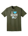 I Love House Blue Adult Dark T-Shirt-Mens T-Shirt-TooLoud-Military-Green-Small-Davson Sales