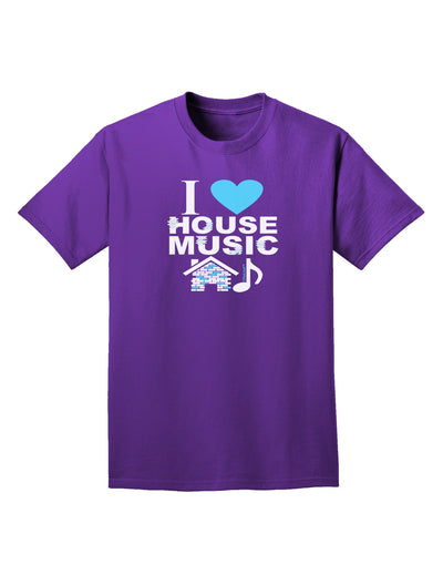 I Love House Blue Adult Dark T-Shirt-Mens T-Shirt-TooLoud-Purple-Small-Davson Sales