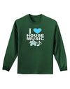 I Love House Blue Adult Long Sleeve Dark T-Shirt-TooLoud-Dark-Green-Small-Davson Sales