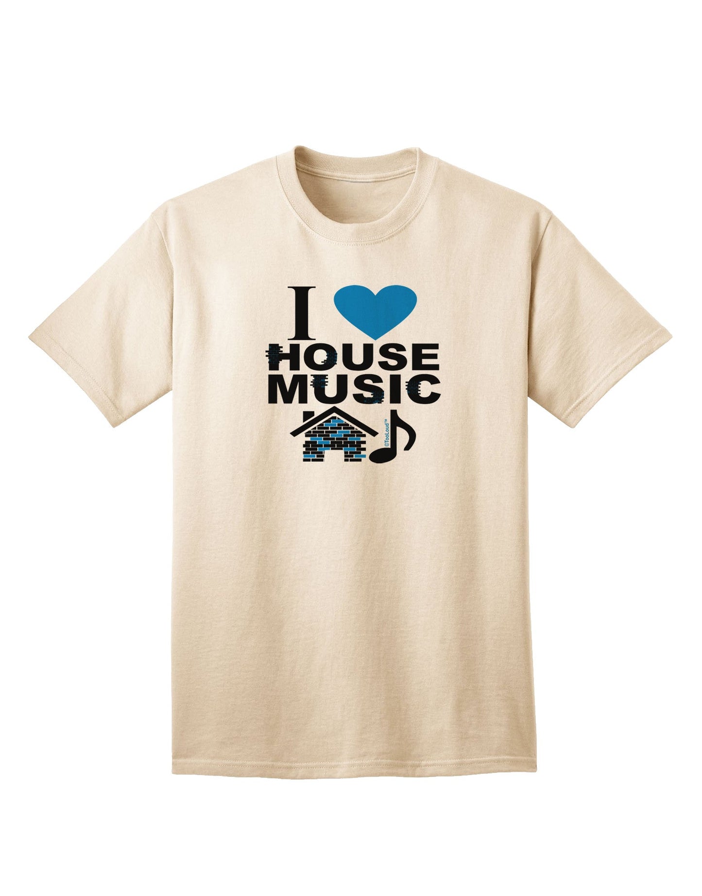 I Love House Blue Adult T-Shirt-Mens T-Shirt-TooLoud-Natural-Small-Davson Sales