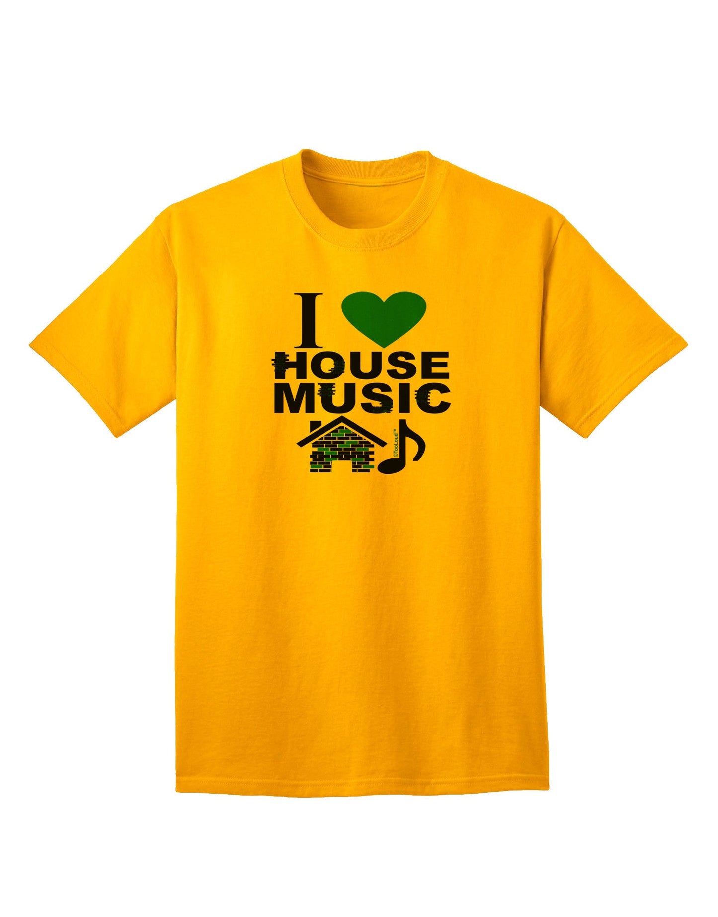 I Love House Blue Adult T-Shirt-Mens T-Shirt-TooLoud-Gold-Small-Davson Sales