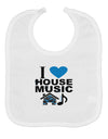 I Love House Blue Baby Bib