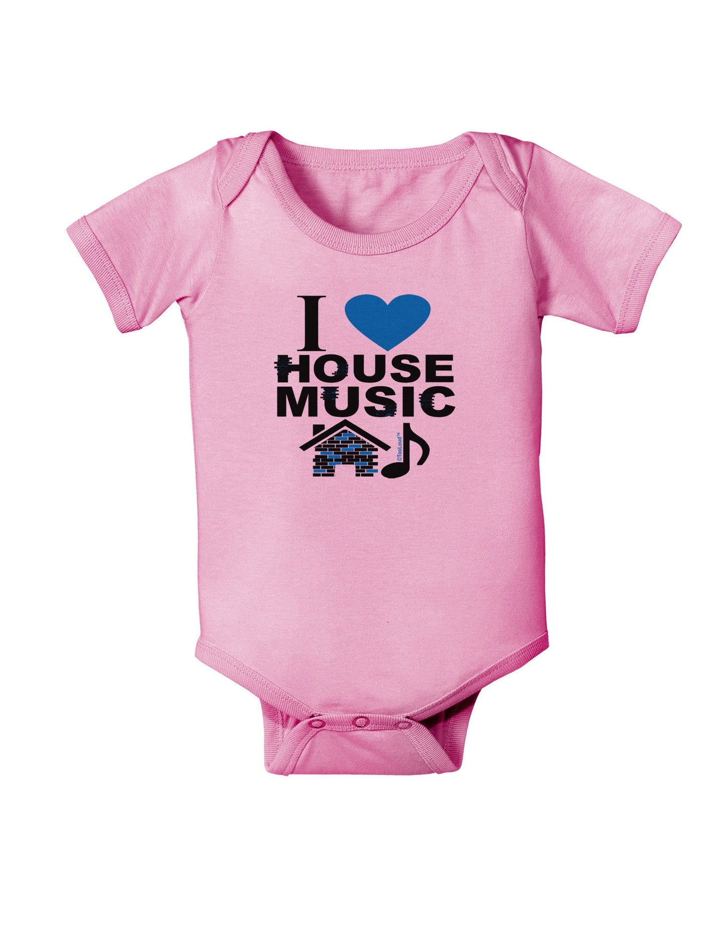 I Love House Blue Baby Romper Bodysuit-Baby Romper-TooLoud-Pink-06-Months-Davson Sales