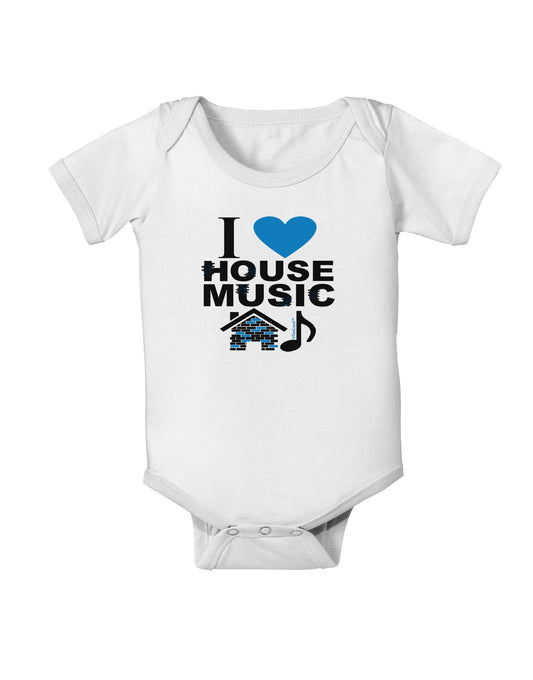 I Love House Blue Baby Romper Bodysuit-Baby Romper-TooLoud-White-06-Months-Davson Sales