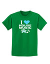 I Love House Blue Childrens Dark T-Shirt-Childrens T-Shirt-TooLoud-Kelly-Green-X-Small-Davson Sales