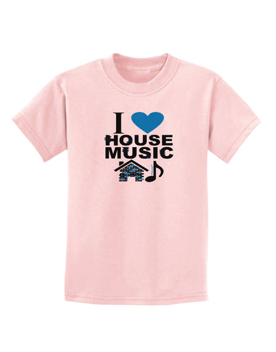 I Love House Blue Childrens T-Shirt-Childrens T-Shirt-TooLoud-PalePink-X-Small-Davson Sales