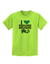 I Love House Blue Childrens T-Shirt-Childrens T-Shirt-TooLoud-Lime-Green-X-Small-Davson Sales