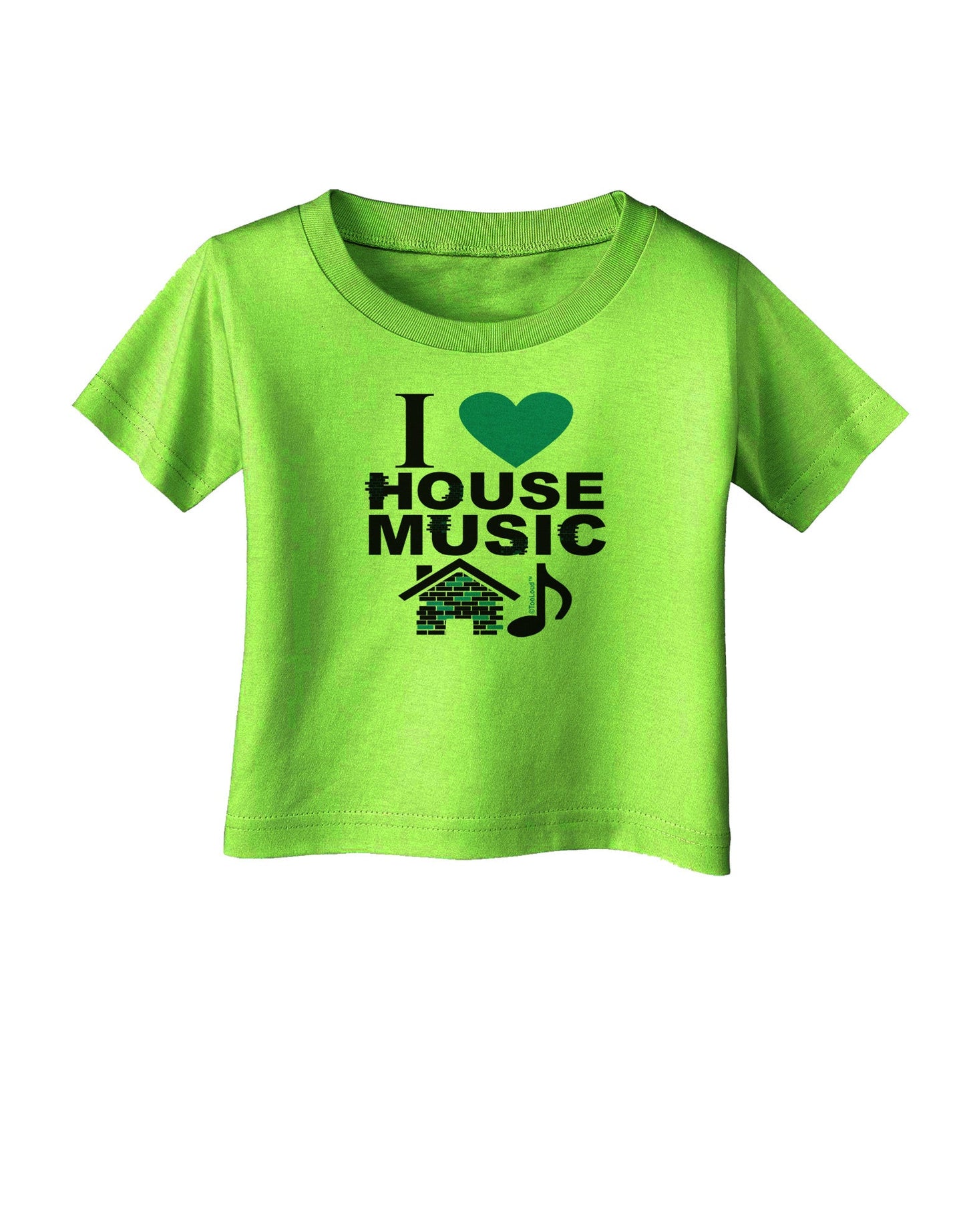 I Love House Blue Infant T-Shirt-Infant T-Shirt-TooLoud-Lime-Green-06-Months-Davson Sales
