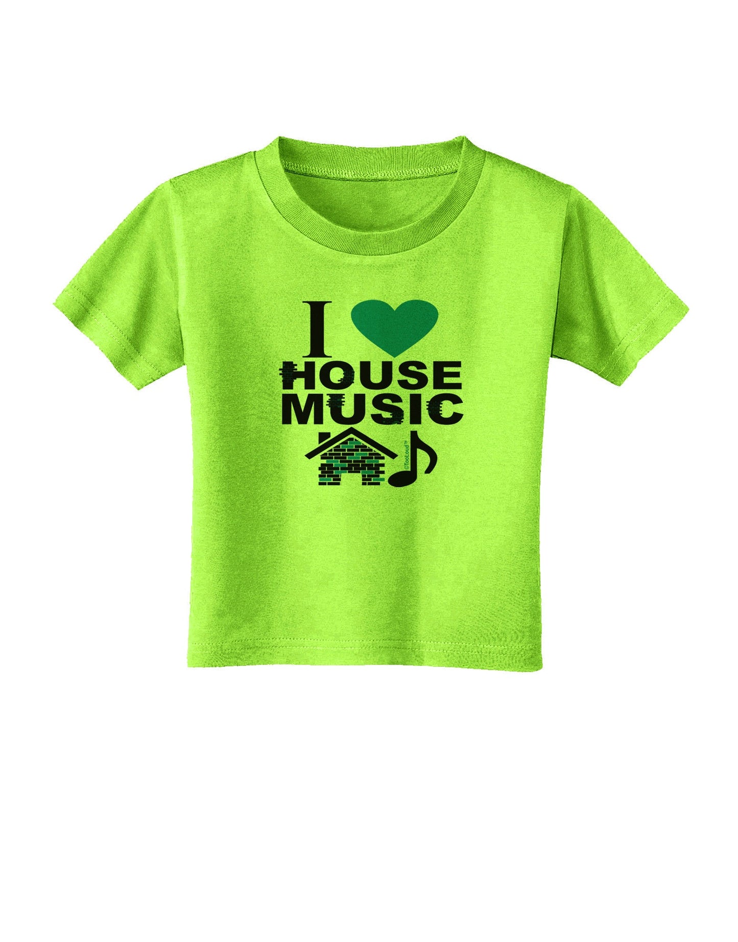 I Love House Blue Toddler T-Shirt-Toddler T-Shirt-TooLoud-Lime-Green-2T-Davson Sales