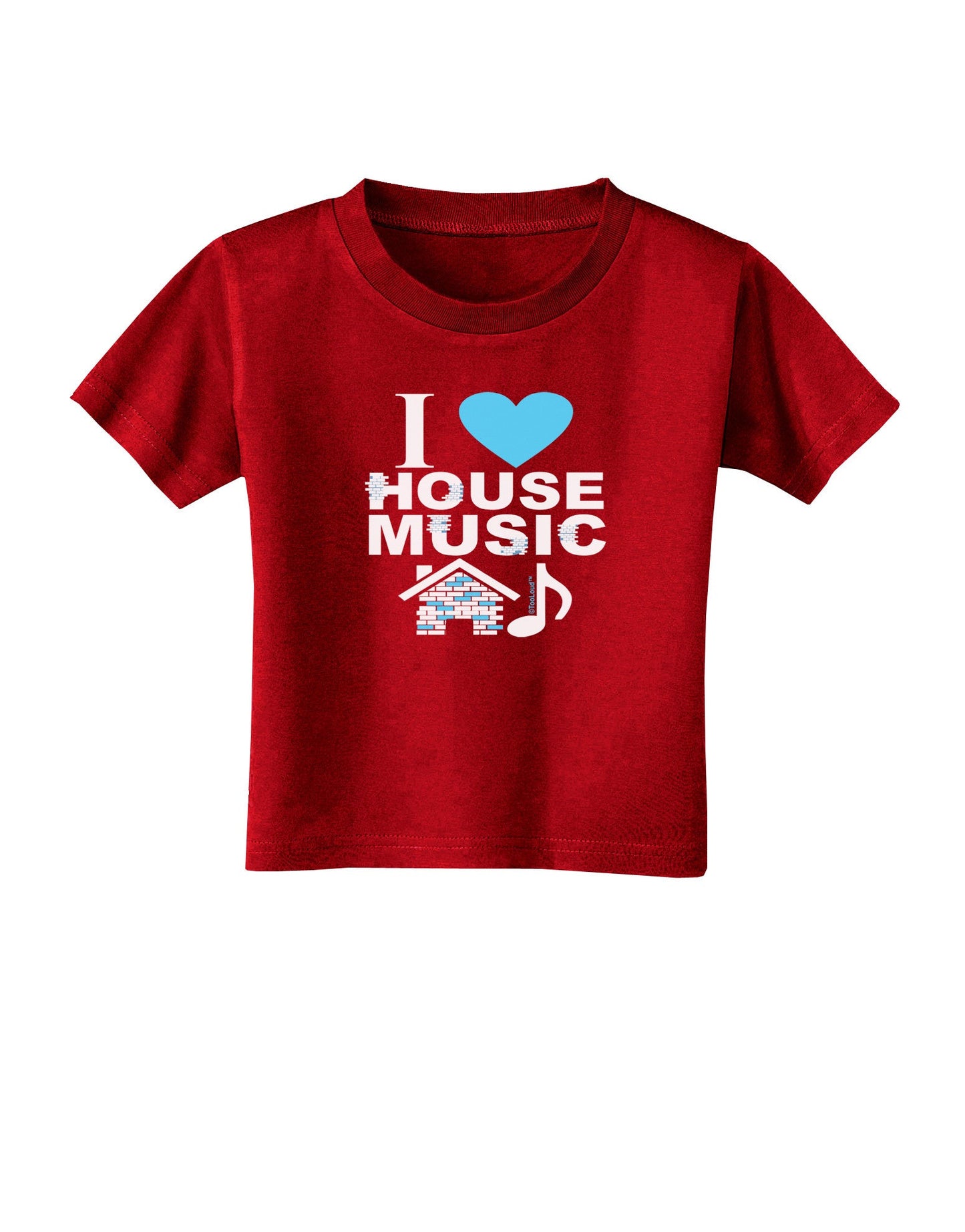 I Love House Blue Toddler T-Shirt Dark-Toddler T-Shirt-TooLoud-Red-2T-Davson Sales