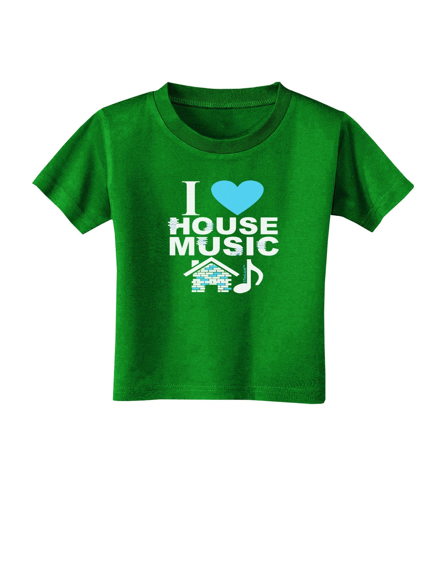 I Love House Blue Toddler T-Shirt Dark-Toddler T-Shirt-TooLoud-Clover-Green-2T-Davson Sales