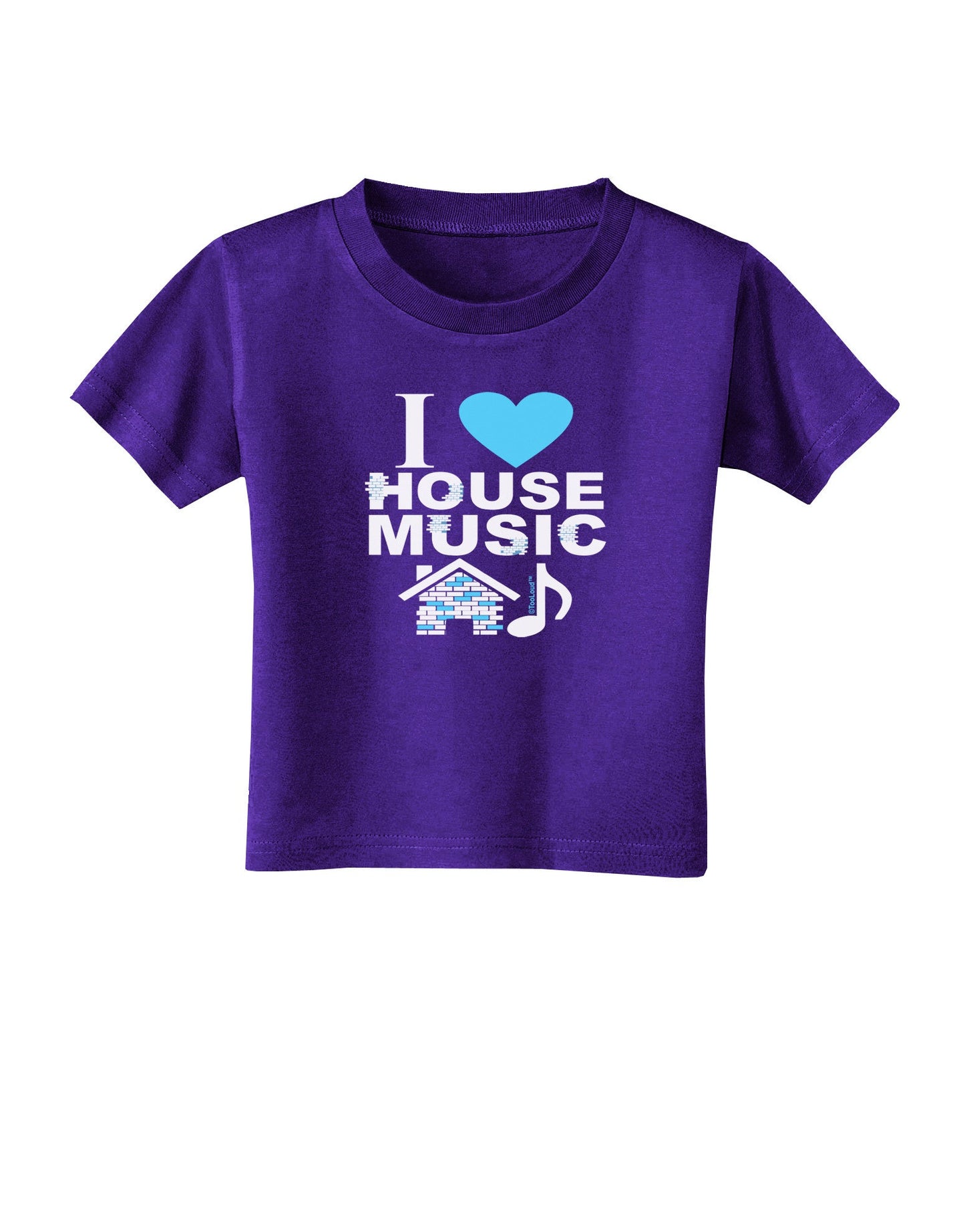 I Love House Blue Toddler T-Shirt Dark-Toddler T-Shirt-TooLoud-Purple-2T-Davson Sales