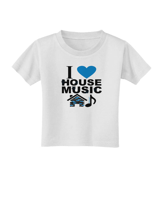 I Love House Blue Toddler T-Shirt-Toddler T-Shirt-TooLoud-White-2T-Davson Sales