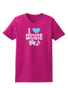 I Love House Blue Womens Dark T-Shirt-TooLoud-Hot-Pink-Small-Davson Sales