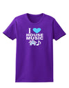 I Love House Blue Womens Dark T-Shirt-TooLoud-Purple-X-Small-Davson Sales