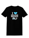 I Love House Blue Womens Dark T-Shirt-TooLoud-Black-X-Small-Davson Sales