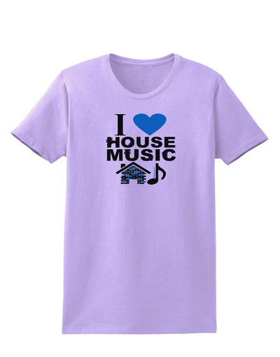 I Love House Blue Womens T-Shirt-Womens T-Shirt-TooLoud-Lavender-X-Small-Davson Sales