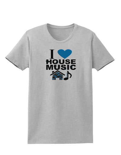 I Love House Blue Womens T-Shirt-Womens T-Shirt-TooLoud-AshGray-X-Small-Davson Sales