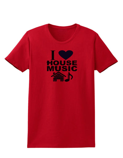 I Love House Blue Womens T-Shirt-Womens T-Shirt-TooLoud-Red-X-Small-Davson Sales