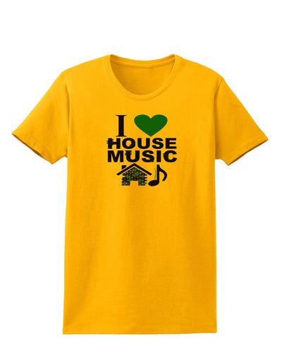 I Love House Blue Womens T-Shirt-Womens T-Shirt-TooLoud-Gold-X-Small-Davson Sales