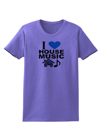 I Love House Blue Womens T-Shirt-Womens T-Shirt-TooLoud-Violet-X-Small-Davson Sales