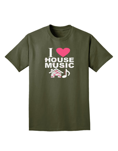 I Love House Pink Adult Dark T-Shirt-Mens T-Shirt-TooLoud-Military-Green-Small-Davson Sales