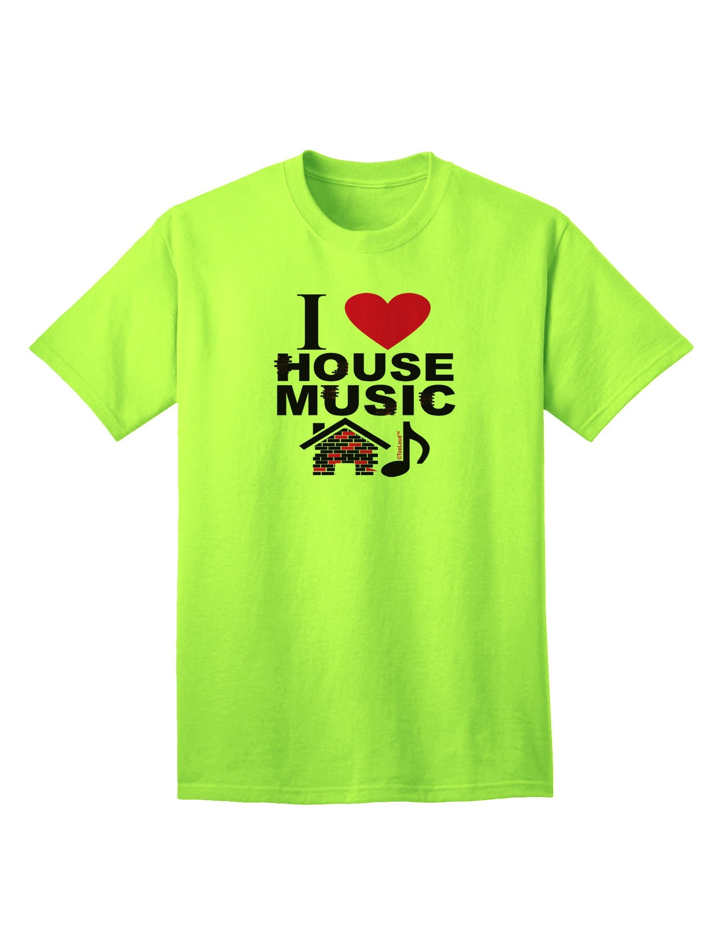 I Love House Pink Adult T-Shirt-Mens T-Shirt-TooLoud-Neon-Green-Small-Davson Sales