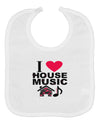 I Love House Pink Baby Bib