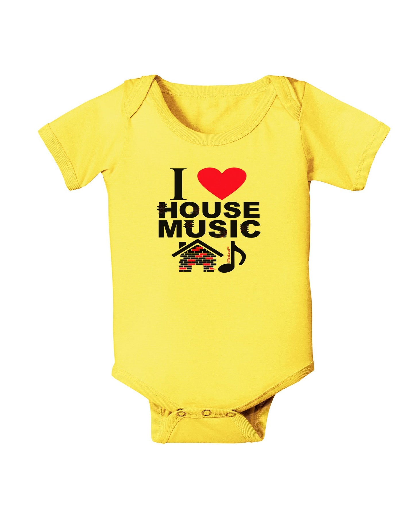 I Love House Pink Baby Romper Bodysuit-Baby Romper-TooLoud-Yellow-06-Months-Davson Sales