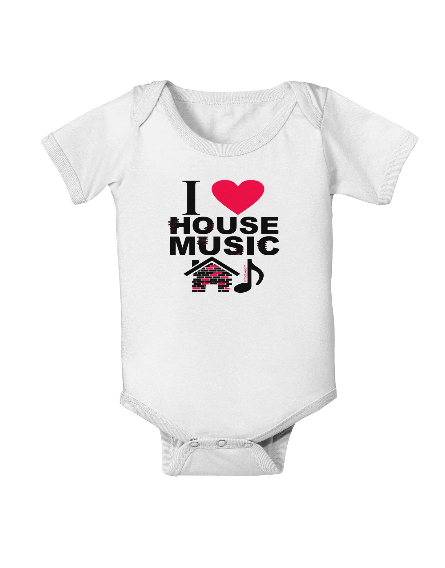 I Love House Pink Baby Romper Bodysuit-Baby Romper-TooLoud-White-06-Months-Davson Sales