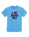 I Love House Pink Childrens T-Shirt-Childrens T-Shirt-TooLoud-Aquatic-Blue-X-Small-Davson Sales