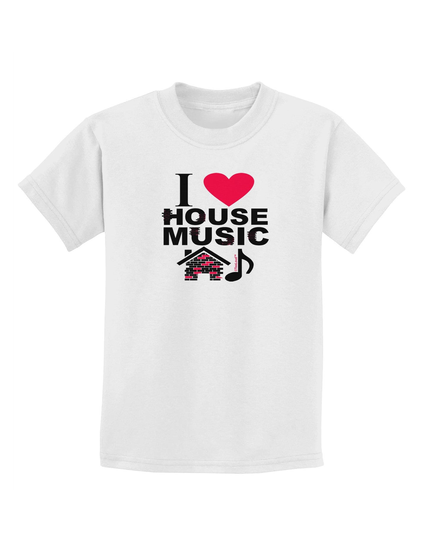 I Love House Pink Childrens T-Shirt-Childrens T-Shirt-TooLoud-White-X-Small-Davson Sales