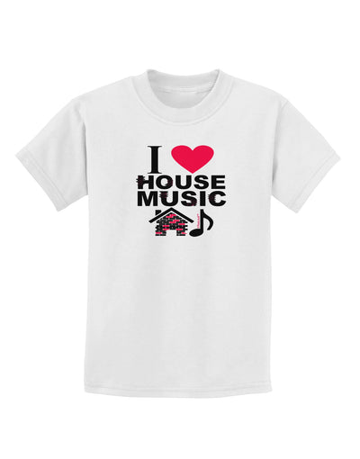 I Love House Pink Childrens T-Shirt-Childrens T-Shirt-TooLoud-White-X-Small-Davson Sales