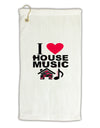 I Love House Pink Micro Terry Gromet Golf Towel 16 x 25 inch-Golf Towel-TooLoud-White-Davson Sales