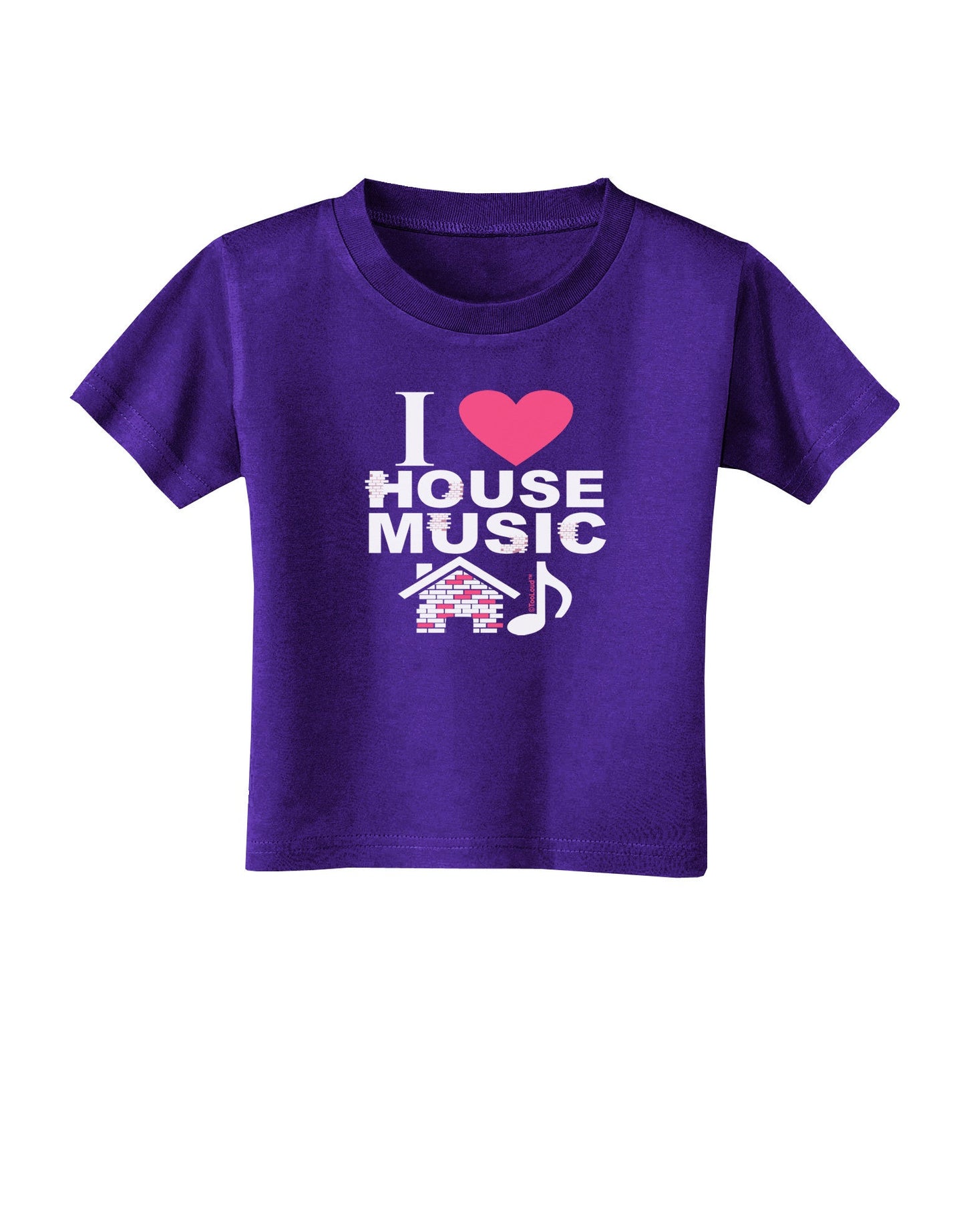 I Love House Pink Toddler T-Shirt Dark-Toddler T-Shirt-TooLoud-Purple-2T-Davson Sales