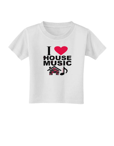 I Love House Pink Toddler T-Shirt-Toddler T-Shirt-TooLoud-White-2T-Davson Sales