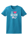 I Love House Pink Womens Dark T-Shirt-TooLoud-Turquoise-X-Small-Davson Sales