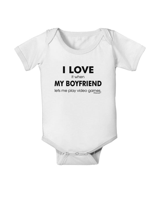 I Love My Boyfriend Videogames Baby Romper Bodysuit-Baby Romper-TooLoud-White-06-Months-Davson Sales