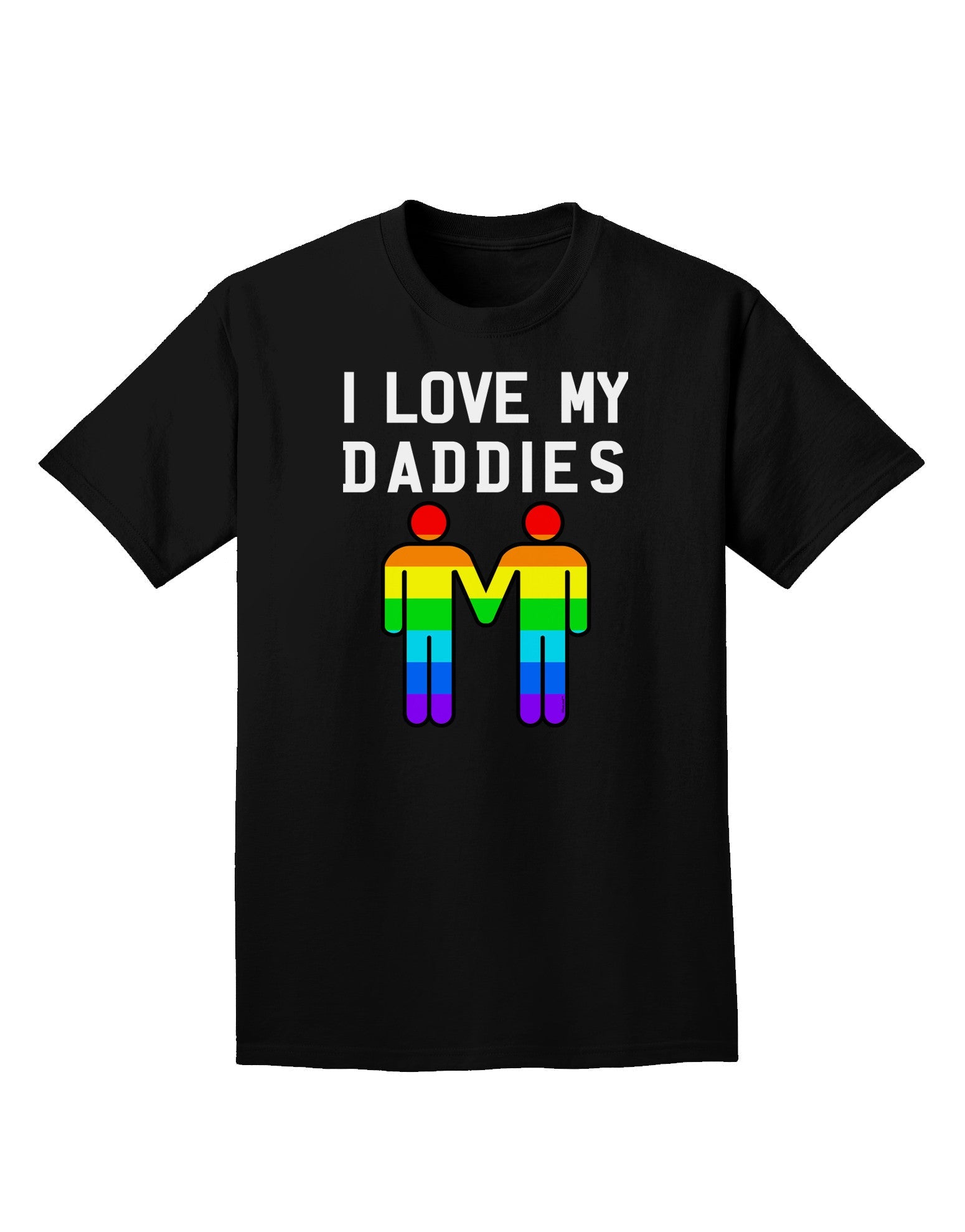 I Love My Daddies LGBT Adult Dark T-Shirt-Mens T-Shirt-TooLoud-Black-Small-Davson Sales