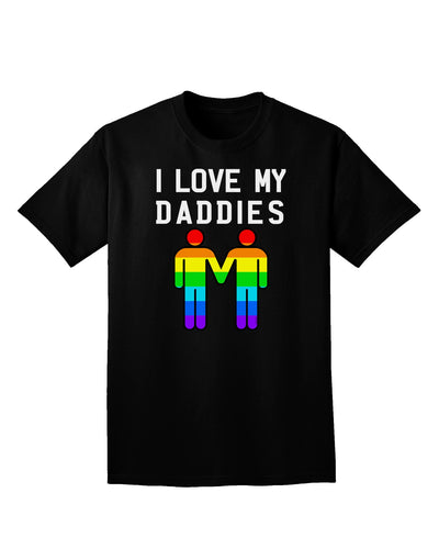 I Love My Daddies LGBT Adult Dark V-Neck T-Shirt-Mens V-Neck T-Shirt-TooLoud-Black-Small-Davson Sales