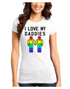 I Love My Daddies LGBT Juniors T-Shirt-Womens Juniors T-Shirt-TooLoud-White-Juniors Fitted XS-Davson Sales