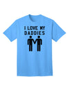 I Love My Daddies - Premium Adult T-Shirt Celebrating Gay Fathers-Mens T-shirts-TooLoud-Aquatic-Blue-Small-Davson Sales