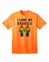 I Love My Daddies - Premium LGBT Adult T-Shirt Collection-Mens T-shirts-TooLoud-Neon-Orange-Small-Davson Sales