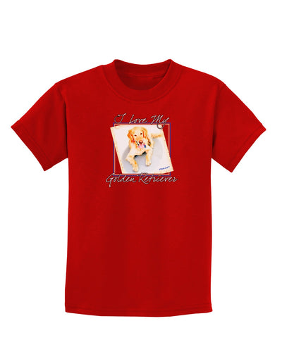 I Love My Golden Retriever Childrens Dark T-Shirt-Childrens T-Shirt-TooLoud-Red-X-Small-Davson Sales