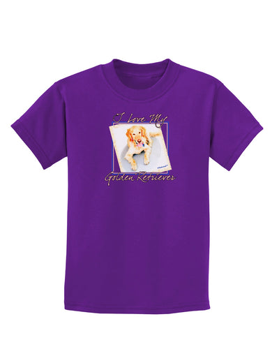 I Love My Golden Retriever Childrens Dark T-Shirt-Childrens T-Shirt-TooLoud-Purple-X-Small-Davson Sales