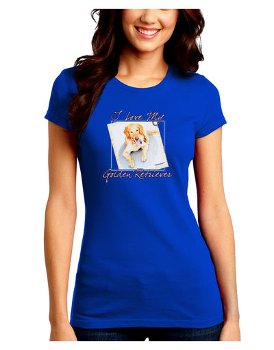 I Love My Golden Retriever Juniors Crew Dark T-Shirt-T-Shirts Juniors Tops-TooLoud-Royal-Blue-Juniors Fitted Small-Davson Sales