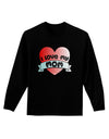 I Love My Mom - Heart Banner Design Adult Long Sleeve Dark T-Shirt by TooLoud-TooLoud-Black-Small-Davson Sales