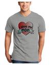 I Love My Mom - Heart Banner Design Adult V-Neck T-shirt by TooLoud-Mens V-Neck T-Shirt-TooLoud-HeatherGray-Small-Davson Sales